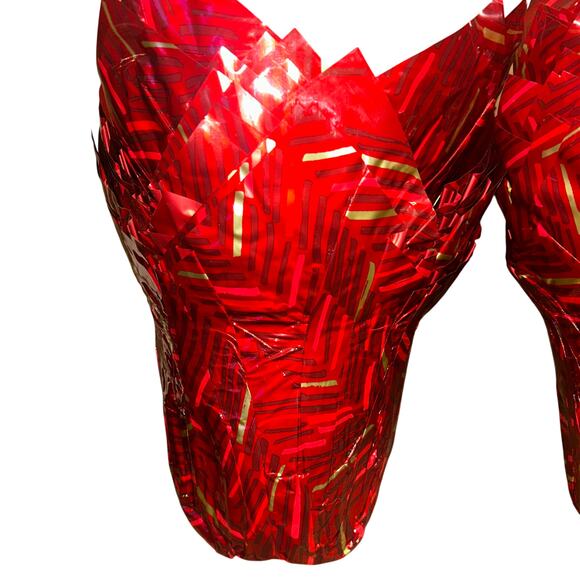 50 NEW Red Gold Christmas Foil Flower Wrappers Plant Pot Covers Wraps Sleeves - Picture 3 of 8